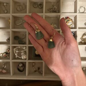 Elegant Green Drop Earrings